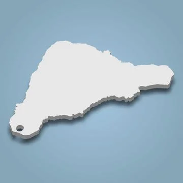3d isometric map of Easter Island is an island in Pacific Ocean Stock Illustration