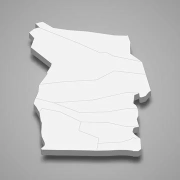 3d isometric map of El M'Ghair is a region of Algeria Stock-Illustration