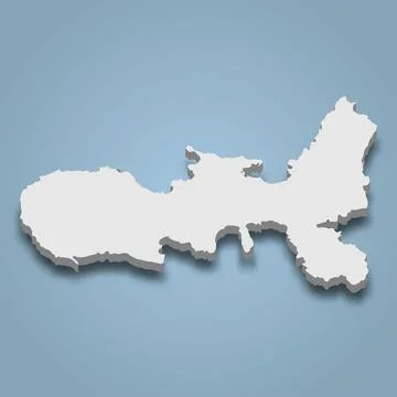 3d isometric map of Elba is an island in Italy Stock-Illustration
