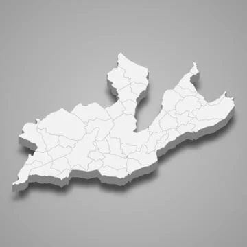 3d isometric map of Geneva is a canton of Switzerland Stock Illustration