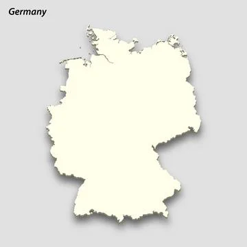 3d isometric map of Germany isolated with shadow Stockillustratie