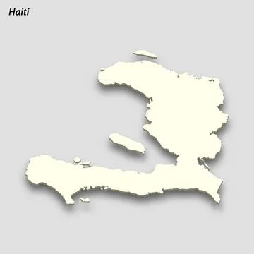 3d isometric map of Haiti isolated with shadow Illustrazione stock