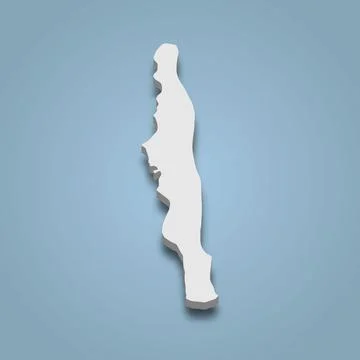 3d isometric map of Harbour is an island in Bahamas Ilustração Stock