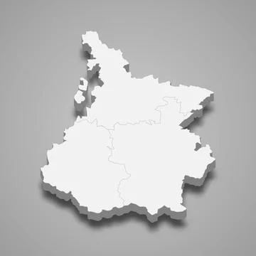 3d isometric map of Hautes-Pyrenees is a department in France Stock-Illustration