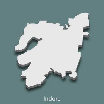 3d isometric map of Indore is a city of India Stock-Illustration