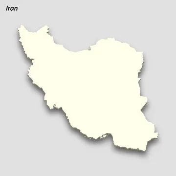 3d isometric map of Iran isolated with shadow Illustrazione stock