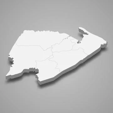 3d isometric map of Izabal is a province of Guatemala Illustration