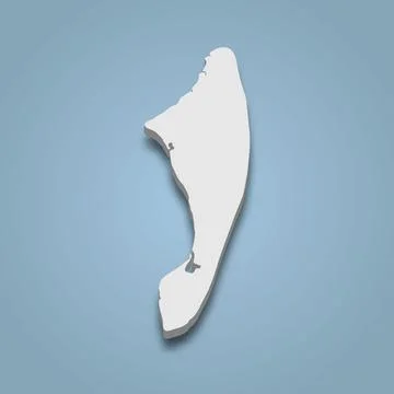 3d isometric map of Jekyll is an island in Golden Isles, Georgia Stock Illustration
