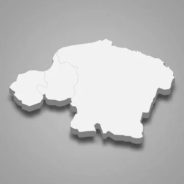 3d isometric map of Kinshasa is a region of DR Congo Stockillustratie