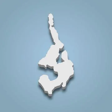 3d isometric map of Ko Phi Phi Leh is an island in Thailand Illustrazione stock