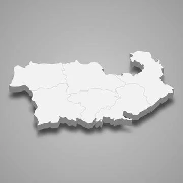 3d isometric map of Kvemo Kartli is a region of Georgia Stock Illustration