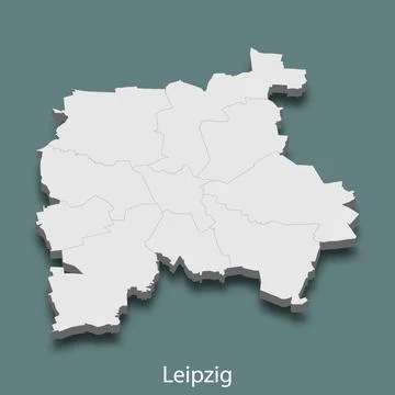 3d isometric map of Leipzig is a city of Germany Illustrazione stock