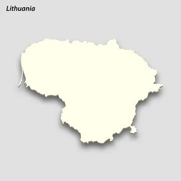 3d isometric map of Lithuania isolated with shadow Stock Illustration
