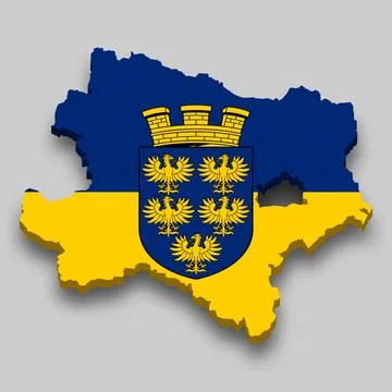 3d isometric Map of Lower Austria is a region of Austria 스톡 일러스트