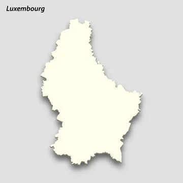 3d isometric map of Luxembourg isolated with shadow Illustrazione stock