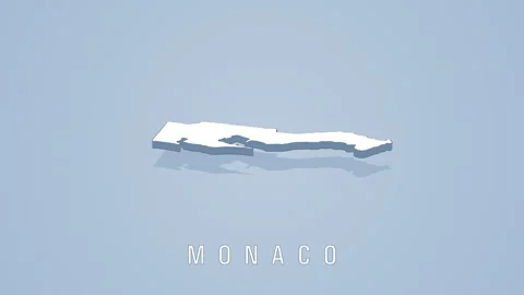 3D isometric map of Monaco with soft shadow Stock Footage 313091441