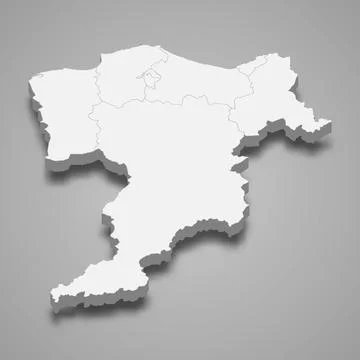 3d isometric map of Moray is a region of Scotland, Stock Illustration