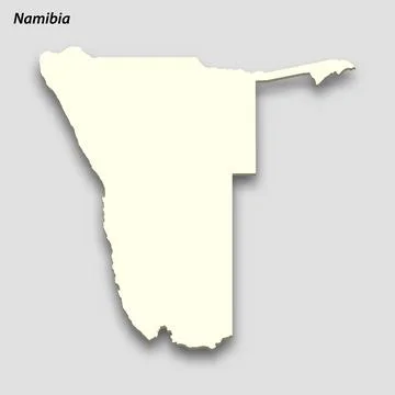 3d isometric map of Namibia isolated with shadow Illustrazione stock