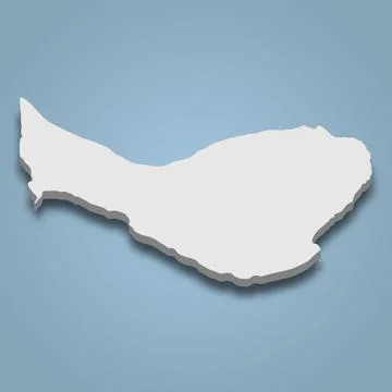 3d isometric map of Neill Island is an island in India Stock Illustration