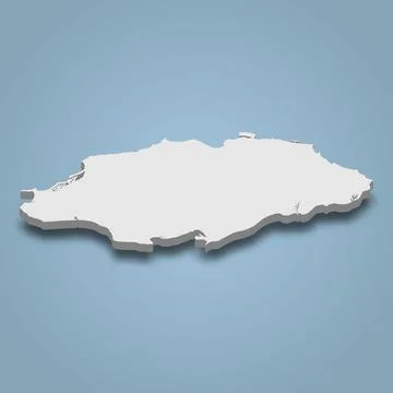 3d isometric map of New Providence is an island in Bahamas Stock Illustration