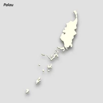 3d isometric map of Palau isolated with shadow Illustrazione stock