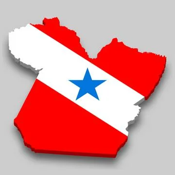 3d isometric Map of Para with flag Stock Illustration
