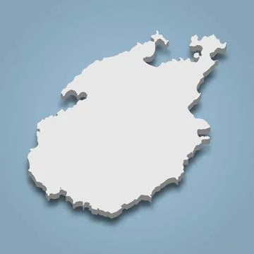3d isometric map of Paros is an island in Greece Stock Illustration