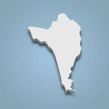 3d isometric map of Phu Quoc is an island in Vietnam Stock Illustration