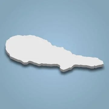 3d isometric map of Pico is an island in Azores islands, Ilustración de archivo