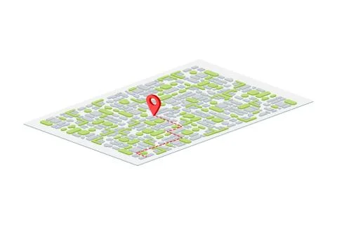 3D Isometric Map Pointer On Blue Background Stock Illustration