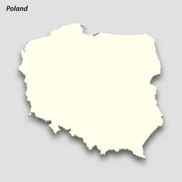 3d isometric map of Poland isolated with shadow Stock Illustration