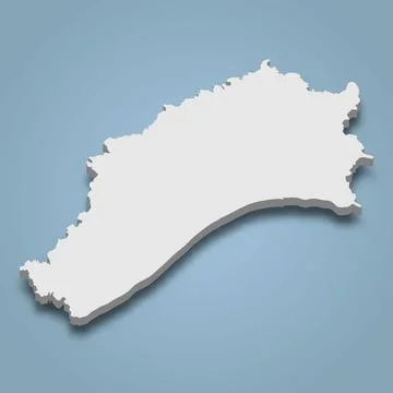 3d isometric map of Porto Santo is an island in Madeira, Portugal Ilustração Stock