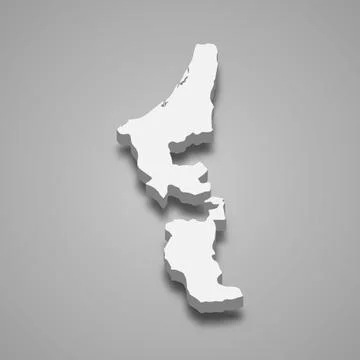 3d isometric map of Ras Al Khaimah is a Emirate of United Arab Emirates Stockillustratie