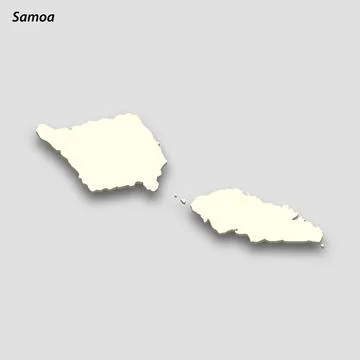 3d isometric map of Samoa isolated with shadow 스톡 일러스트