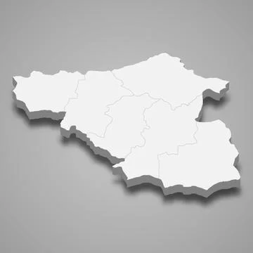 3d isometric map of Samtskhe-Javakheti is a region of Georgia Stock Illustration