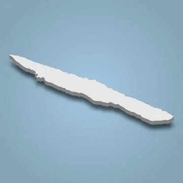 3d isometric map of Sao Jorge is an island in Azores islands, Stock-Illustration