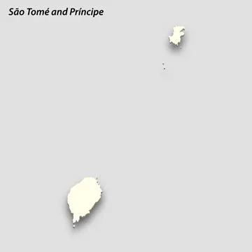 3d isometric map of Sao Tome and Principe isolated with shadow Illustrazione stock
