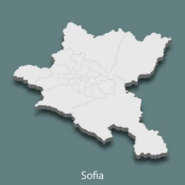3d isometric map of Sofia is a city of Bulgaria Illustrazione stock