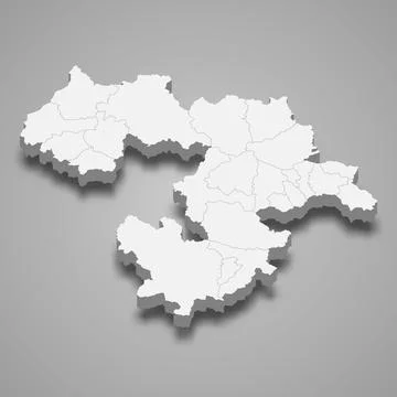 3d isometric map of Sofia is a province of Bulgaria Stock Illustration