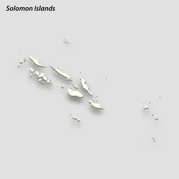 3d isometric map of Solomon Islands isolated with shadow Stock Illustration