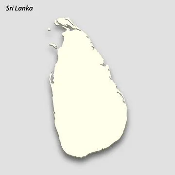 3d isometric map of Sri Lanka isolated with shadow Stock Illustration