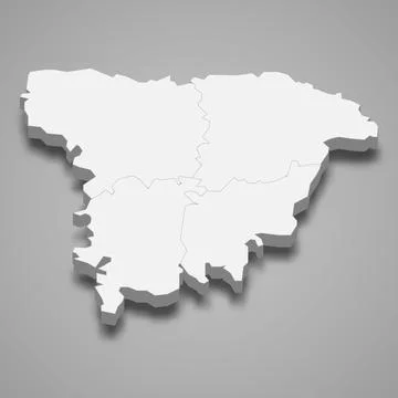 3d isometric map of Sylhet is a division of Bangladesh Illustrazione stock