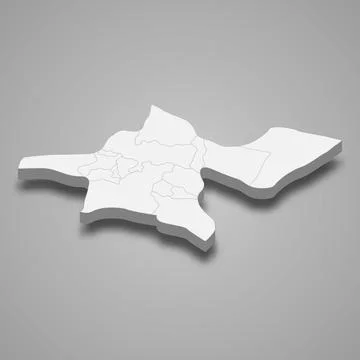 3d isometric map of Tehran is a province of Iran Stock Illustration