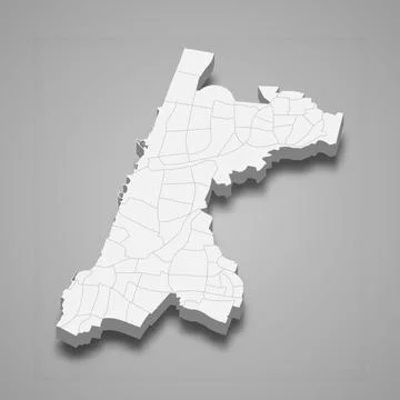 3d isometric map of Tel Aviv is a city of Israel Illustrazione stock