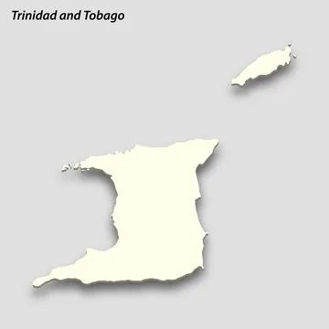 3d isometric map of Trinidad and Tobago isolated with shadow Stock Illustration