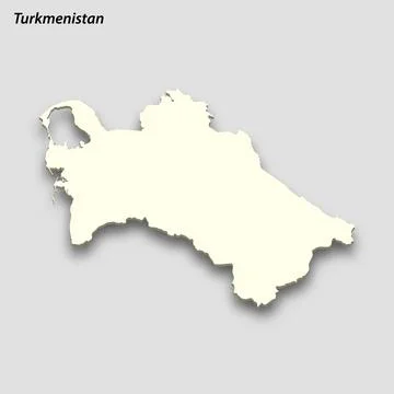 3d isometric map of Turkmenistan isolated with shadow 스톡 일러스트