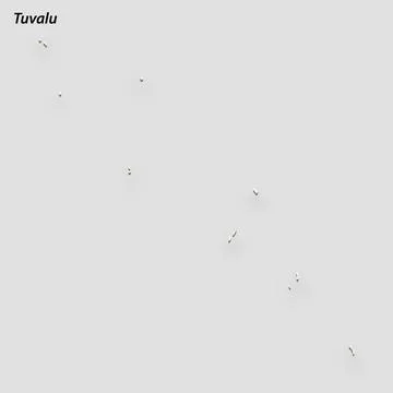 3d isometric map of Tuvalu isolated with shadow Stock Illustration