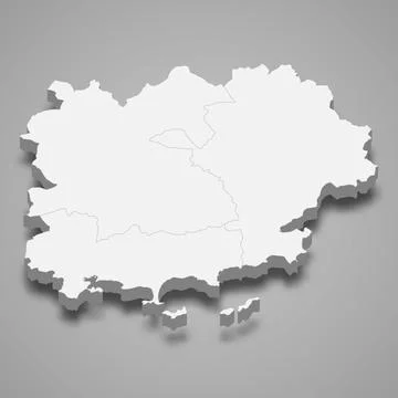 3d isometric map of Var is a department in France Illustrazione stock