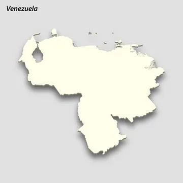 3d isometric map of Venezuela isolated with shadow 스톡 일러스트