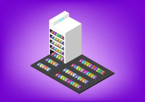 3D Isometric Parking business, vector art Stock Illustration